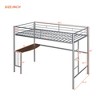 Twin Size Metal Loft Bed with Desk, Ladder and Guardrails - 4 of 4
