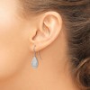 Black Bow Jewelry 15mm Diamond Cut Puffed Teardrop Dangle Earrings in 14k White Gold - 3 of 4