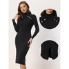 Allegra K Women's Turtle Neck Knit Sweater Long Sleeve Winter Dresses - 2 of 4