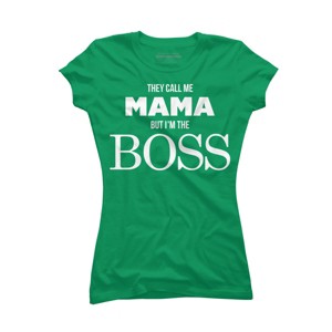 Junior's Design By Humans They Call Me Mama But I'm the Boss By Shirz T-Shirt - 1 of 2