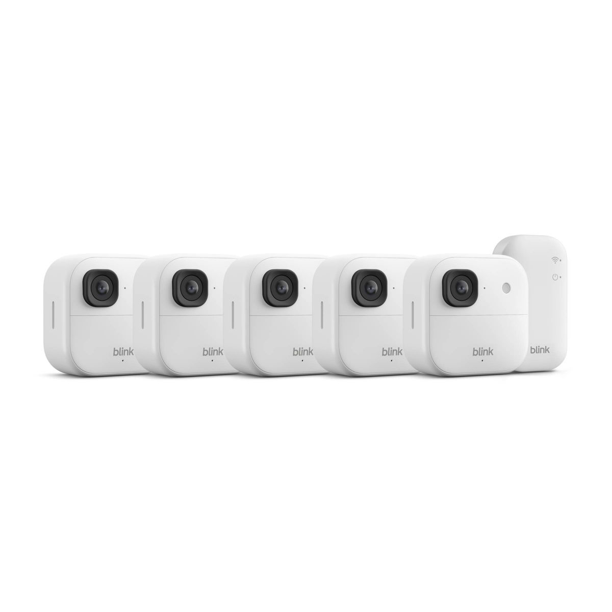 Blink Outdoor 2K+ Wireless Smart Security Camera, 2K Video Resolution, Enhanced Audio, Sync Module Core Included. 5 Camera System - White