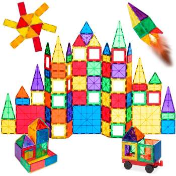 Best Choice Products 110-Piece Kids Magnetic Tiles Set, Educational Building STEM Toy w/ Case