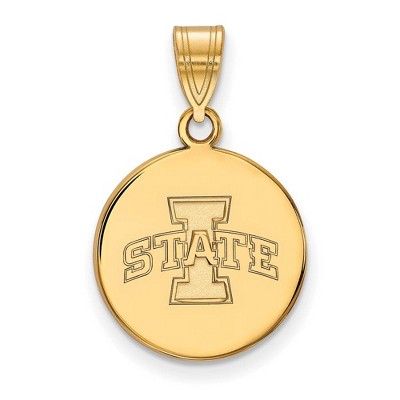 Black Bow Jewelry 14k Yellow Gold Iowa State Cyclones NCAA Medium Pendant