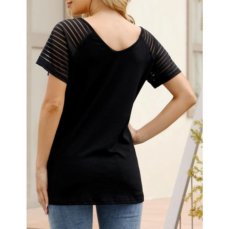 Womens Summer Tops Casual Short Sleeve V Neck T Shirts, 3 of 6