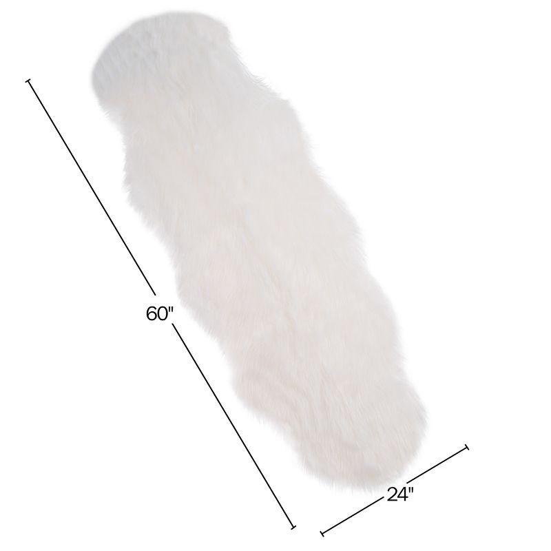 Sheepskin Throw Rug Faux Fur 2x5, 4 of 7