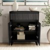 38" Tall 2 - Door Accent Cabinet With Adjustable Shelf, Waveform Fluted Panel - 2 of 4