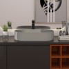 CASAINC 24'' Oval Concrete Bathroom Vessel Sink with Drainer, Cold Concrete Gray - 3 of 4