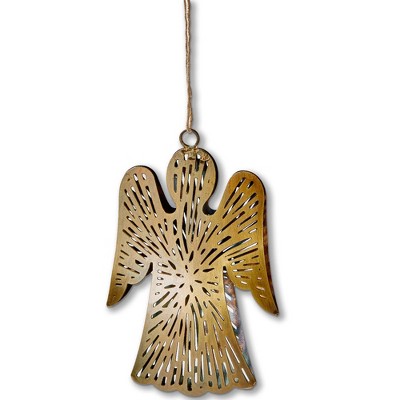 tag Antique Brass Gold Angel Metal Ornament - Christmas Tree Decoration, 4" L x 1" W x 6.25" H, Easy Dust Clean