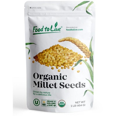 Organic Hulled Millet - Whole Grain Seeds, Non-GMO, Kosher, Raw, Bulk