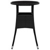 vidaXL Garden Table Black Poly rattan Standard Lightweight - 3 of 4
