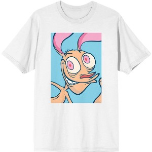 Ren & Stimpy Ren Hoek Portrait Men's White Tshirt - 1 of 1