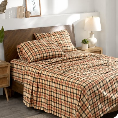Queen Red Lodge Plaid Cotton Flannel Sheet Set