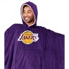 NBA Los Angeles Lakers Team Color Bloncho with Logo Patch and Faux Shearling Inside Throw Blanket - 2 of 3