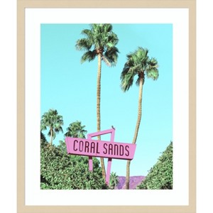 Amanti Art Coral Sands Vintage Motel Sign by Tom Windeknecht Wood Framed Wall Art Print - 1 of 4