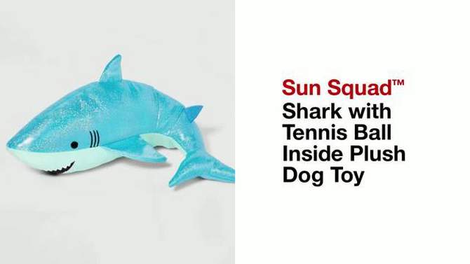 Shark with Tennis Ball Inside Plush Dog Toy - Sun Squad&#8482;, 2 of 5, play video