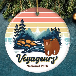 Voyageurs National Park Retro Style Ornament, Minnesota USA Tourist Attraction and Gift| OrnamentallyYou - 1 of 4
