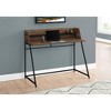 Vynxaria 48" Rustic Brown Laminate Matte Black Metal Desk Contemporary Home Office Workstation with Storage Shelves - 2 of 4