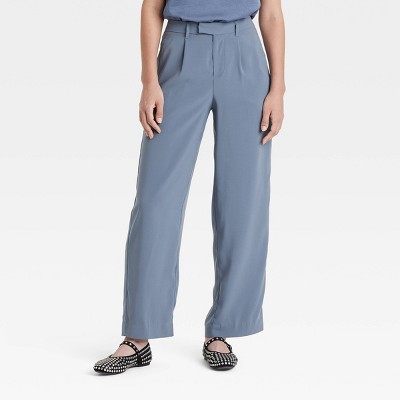 Women's High-Rise Satin Side Striped Straight Trousers - A New Day™