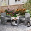 Tangkula 3 Pieces Patio Furniture Set PE Rattan Chairs Set w/ Storage Coffee Table - 2 of 4