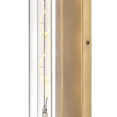Ryden Heritage Brass Cylinder Sconce with Clear Glass Shade