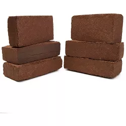 Farmlyn Creek 6 Pack Compressed Coco Coir Fiber Brick, 1.4 lbs Coconut Soil Seed Starter, 8 x 4 x 2.5"
