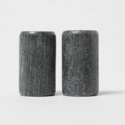 2pc Marble Salt and Pepper Shaker Set Gray - Threshold™