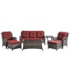 Gymojoy 7 Piece Outdoor Wicker Sofa with Patio Chairs with Coffee Table and Ottoman Sets - 2 of 4