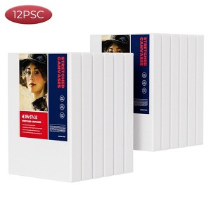 HANSILK 12 Pack 5" x 7" Mini Stretched Canvas Panels -Canvas Boards for Painting Craft Drawing Small Acrylics Canvas - 1 of 4