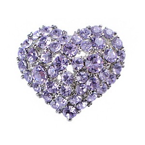 Anna-Kaci Crystal Rhinestone Valentine Heart Love Brooch Pin - 1 of 4