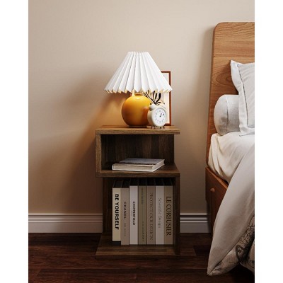 20'' S-Shaped End Table and Bookcase With Open Storage Shelves - Tree City