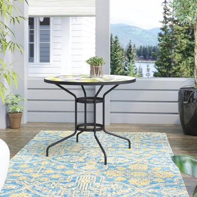 Outdoor Round Dining Table - Yellow - TK Classics