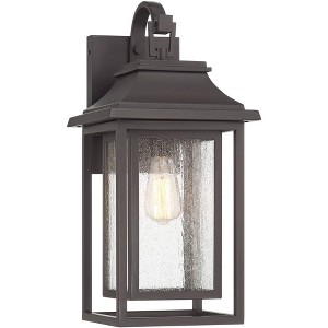 John Timberland Cecile 21" High Modern Box Lantern Outdoor Wall Light Fixture Mount Porch House Weatherproof Brown Bronze Finish Clear Glass Shade - 1 of 4