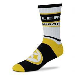 NFL Pittsburgh Steelers Bar Stripe Adaptive Crew Socks - L