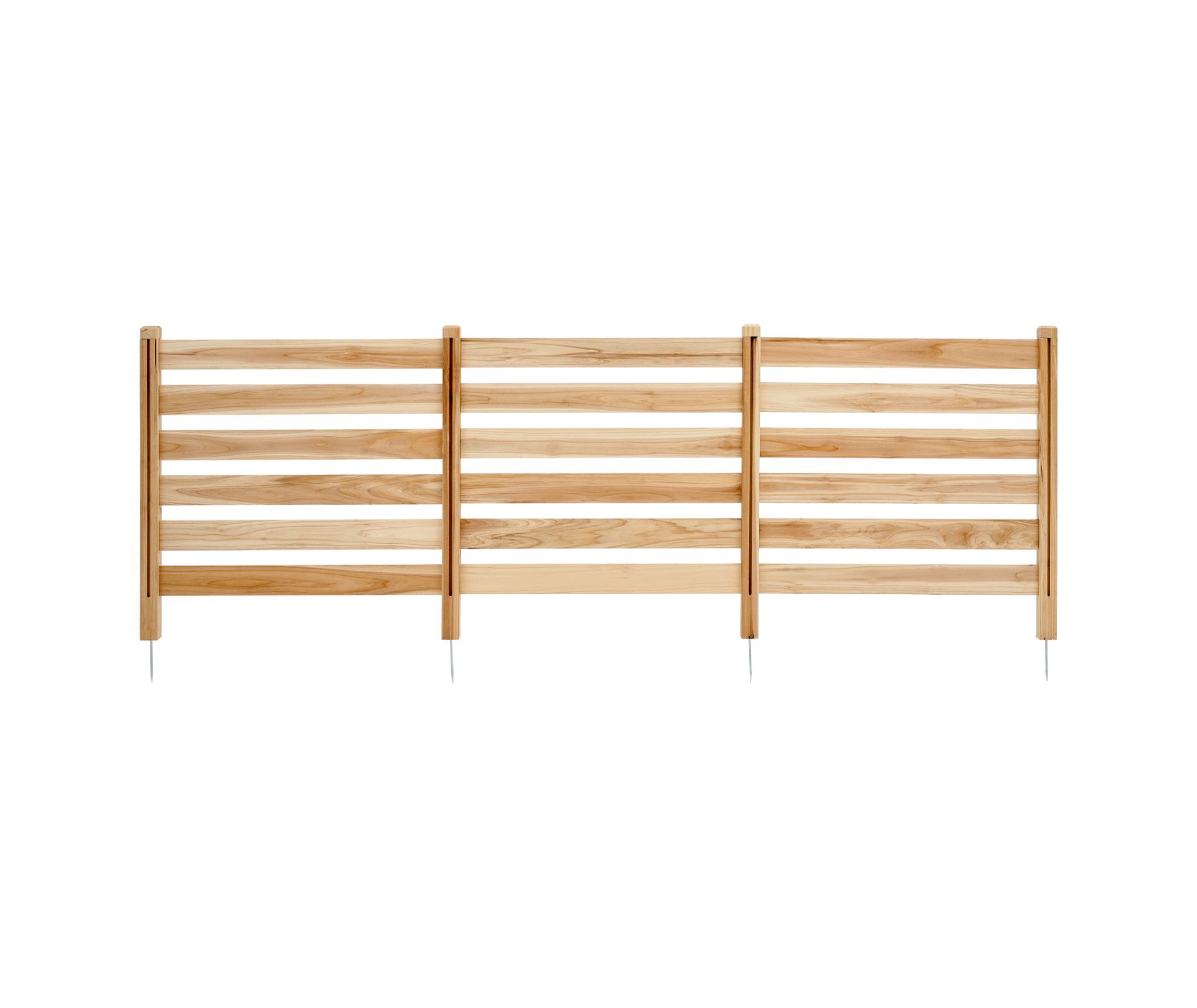 VEVOR Wood Privacy Fence, 3 Panel Slatted Air Conditioner Fence Screen, Pool Equipment Enclosure with Metal Stakes, Natural Wood Color