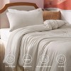 Bedsure | 3Pcs Beige Soft Warm Imitation Washed Cotton Bed Comforter Sets for All Seasons - 4 of 4