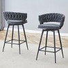 Set of 2 Swivel Counter Height Stools with Breathable Cushions, Seats with Back, Metal Legs, Modern Chairs for Kitchen or Bar-Maison Boucle - 2 of 4