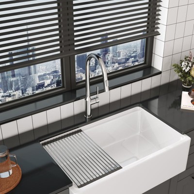 Munora 18.83" Pull-Down Kitchen Faucet, CUPC Certified with Brushed Nickel Finish