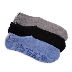 Muk Luks Women's 3 pack Low Cut Cozy Socks with Grippers - 1 of 4