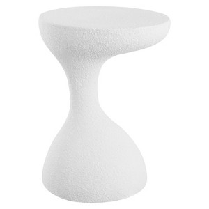 JONATHAN Y Boracay 19.75" Modern Minimalist Indoor/Outdoor Resin Drink Table, Frosted White - 1 of 4