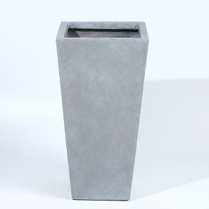LuxenHome Square Tapered 24.2" Tall Planter Gray - 1 of 4