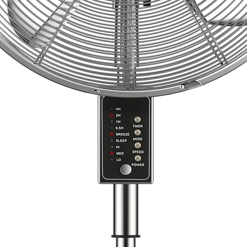 Holmes 16&#34; Digital Oscillating 3-Speed Metal Stand Fan with Remote Control Chrome, 3 of 10