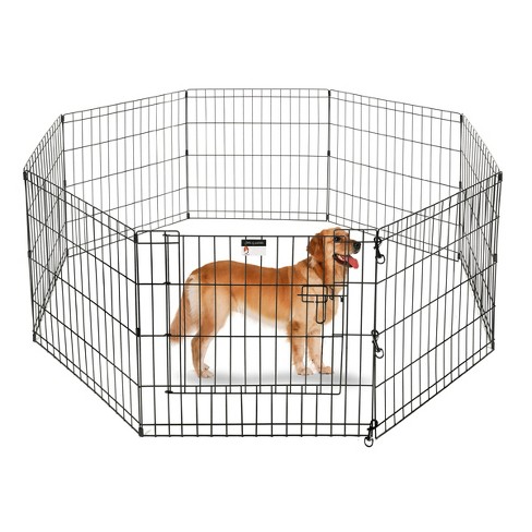 Puppy Playpen - Foldable Metal Exercise Enclosure with Eight 24-Inch Panels - Indoor/Outdoor Fence for Dogs, Cats, or Small Animals by PETMAKER - image 1 of 4