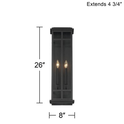 Metrix 30" Black Glass Outdoor Wall Light Fixture
