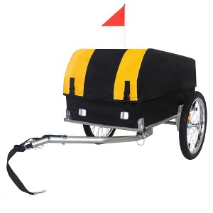 Whisen Heavy-Duty Bike Cargo Trailer with Removable Waterproof Cover with 88 lbs Capacity, 16" All-Terrain Wheels - 1 of 4