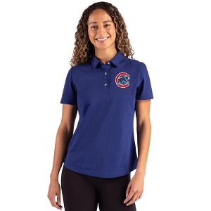 Chicago Cubs Cutter & Buck Advantage Refresh Epic Confidence Recycled Womens Tri-Blend Pique Polo - Tour Blue - Small - 1 of 1