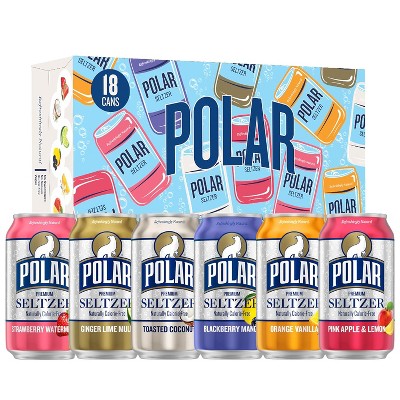 Polar Seltzer Water Sampler, Variety Pack - 12 Fl Oz Can (Pack of 18)