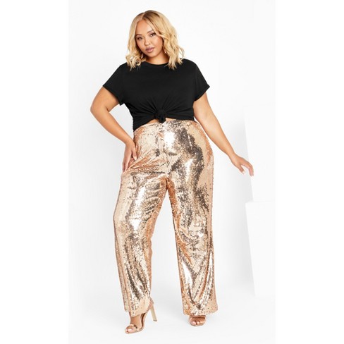 Women's Plus Size Pant - Gold | City Chic : Target