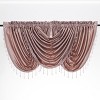 Kate Aurora Ultra Lux Faux Silk Regency Crinkle Rod Pocket Semi Sheer Crystal Beaded Window Valance - 2 of 4