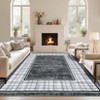 Washable Modern Bordered Rug Non Slip Low Pile Rug Soft Contemporary Throw Floor Cover Foldable Indoor Carpet for Living Room Bedroom Playroom - 2 of 4