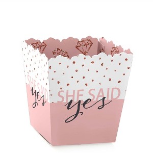 Big Dot of Happiness Bride Squad - Party Mini Favor Boxes - Rose Gold Bridal Shower or Bachelorette Party Treat Candy Boxes - Set of 12 - 1 of 4